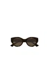 Gucci Eyewear Low Nose Bridge Fit Sunglasses In Brown