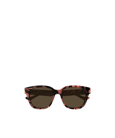 Gucci Eyewear Low Nose Bridge Fit Sunglasses In Brown