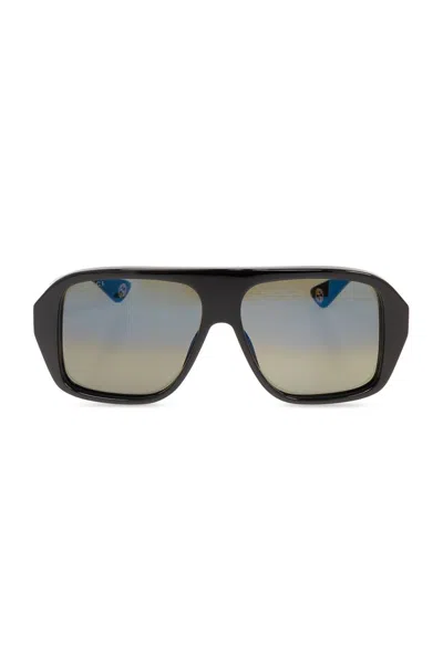 Gucci Eyewear Navigator Frame Sunglasses In Black