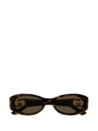 Gucci Eyewear Oval In Brown