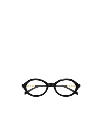 Gucci Eyewear Oval Frame Glasses In Black