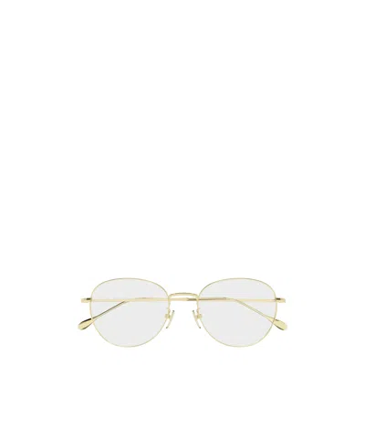 Gucci Eyewear Oval Frame Glasses In Gold
