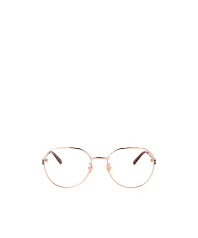 Gucci Eyewear Oval Frame Glasses In Nude