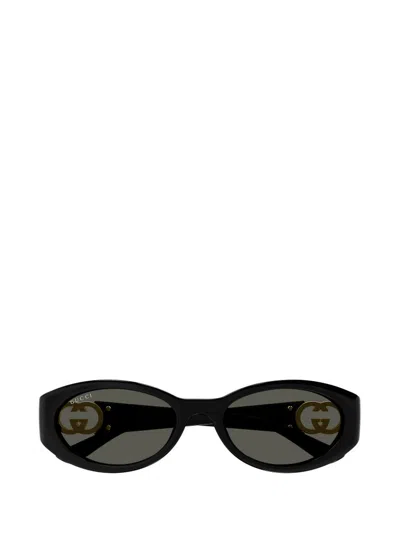 Gucci Eyewear Oval Frame Sunglasses In Black