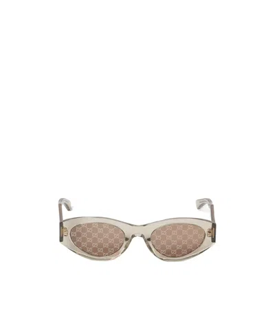 Gucci Eyewear Oval Frame Sunglasses In Pink