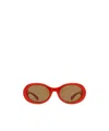 Gucci Womens Orange Gg1587s Oval-frame Acetate Sunglasses In Brown