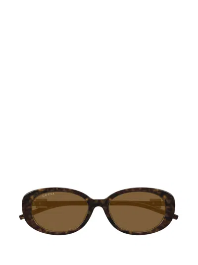 Gucci Eyewear Oval Frame Sunglasses In Multi