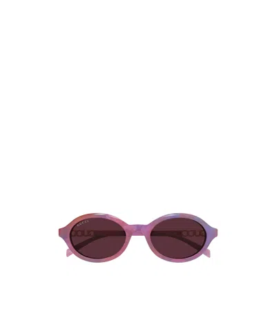 Gucci Eyewear Oval Frame Sunglasses In Orange