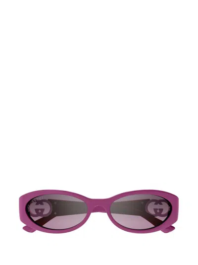 Gucci Eyewear Oval In Purple