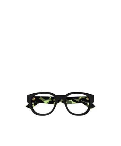 Gucci Eyewear Panthos Frame Glasses In Black