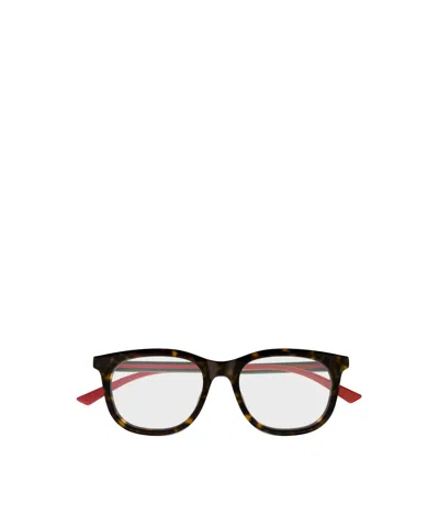 Gucci Eyewear Rectangle Frame Glasses In Brown