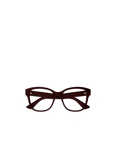 Gucci Eyewear Rectangle Frame Glasses In Brown