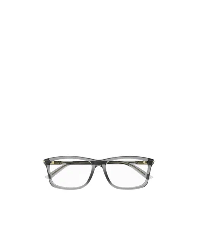 Gucci Eyewear Rectangle Frame Glasses In Gray
