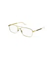 Gucci Eyewear Rectangle Frame Glasses In Gold