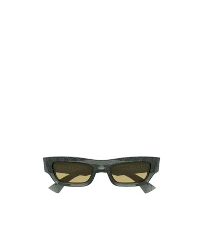 Gucci Monogram-pattern Rectangle-frame Sunglasses In Gray
