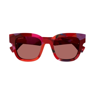 Gucci Eyewear Rectangle Frame Sunglasses In Multi