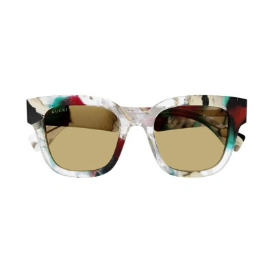 Gucci Eyewear Rectangle Frame Sunglasses In Multi
