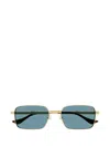 Gucci Men's Metal Rectangle Sunglasses In Gold