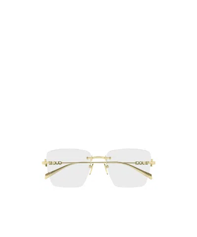 Gucci Eyewear Rectangular Frame Glasses In Yellow