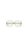 Gucci Eyewear Rectangular Frame Glasses In Green