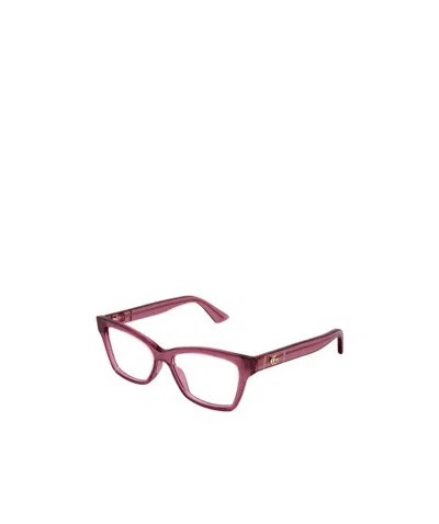 Gucci Eyewear Rectangular Frame Glasses In Purple