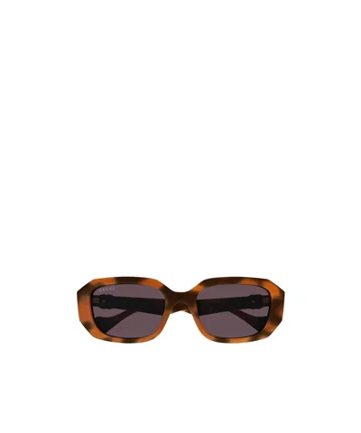 Gucci Eyewear Rectangular Frame Sunglasses In Orange
