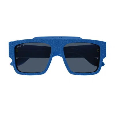 Gucci Eyewear Rectangular Frame Sunglasses In Blue