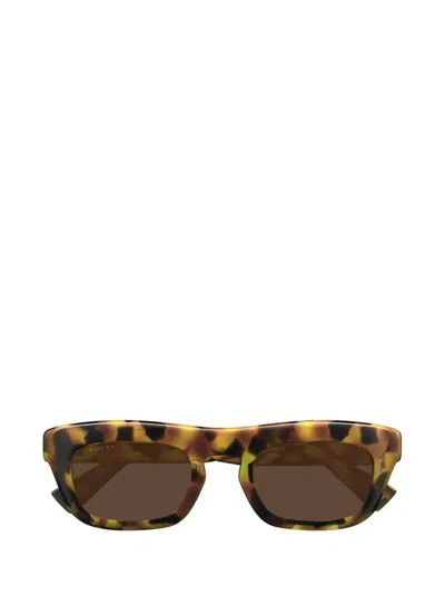 Gucci Eyewear Rectangular Frame Sunglasses In Brown