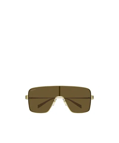 Gucci Geometric Frame Sunglasses In Brown