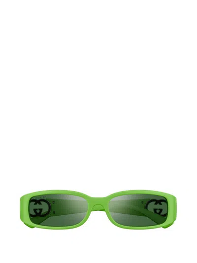 Gucci Eyewear Rectangular Frame Sunglasses In Green