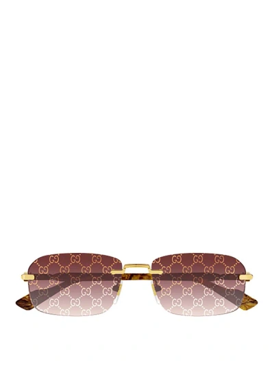 Gucci Eyewear Sunglasses In Gold