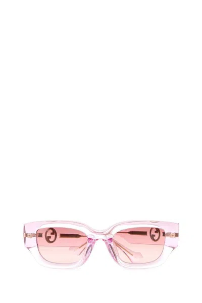 Gucci Eyewear Rectangular Frame Sunglasses In Pink