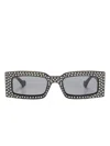 Gucci Double G Polka-dot Rectangular Sunglasses