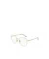 Gucci Horsebit-detail Round-frame Glasses In Gold
