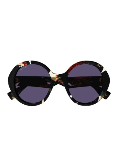 Gucci Eyewear Round Frame Sunglasses In Black