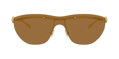 Gucci Eyewear Shield Frame Sunglasses In Gold