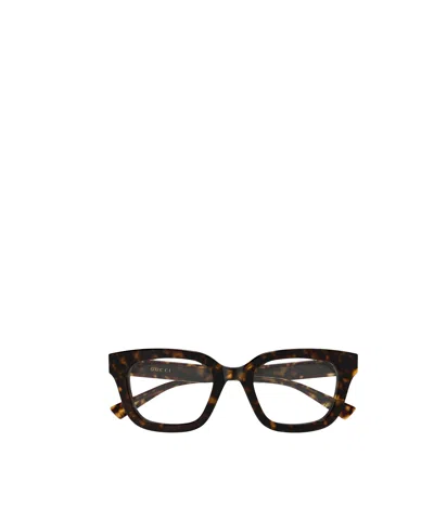 Gucci Eyewear Sqaure Frame Glasses In Brown