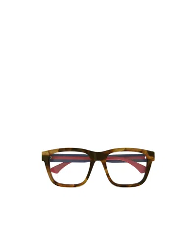 Gucci Eyewear Square Frame Glasses In Brown