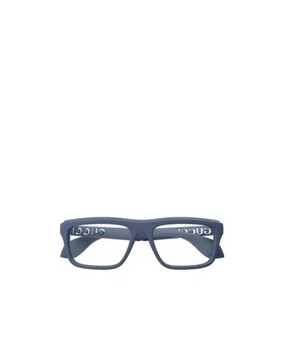 Gucci Eyewear Square Frame Glasses In Blue
