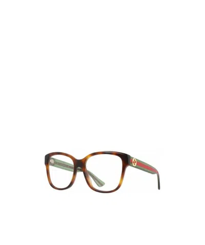 Gucci Eyewear Square Frame Glasses In Brown