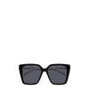Gucci Gg1967s Linea Emblem 002 Black Silver Grey Sunglasses In Black