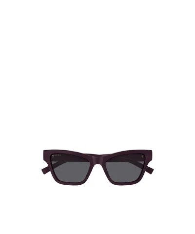 Gucci Eyewear Square Frame Sunglasses In Burgundy