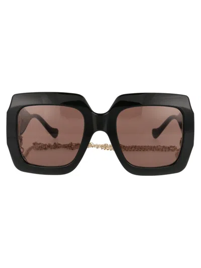 Gucci Sunglasses In 005 Black Black Brown