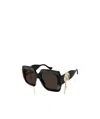 Gucci Oversize-frame Chain-detail Sunglasses In Black