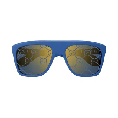 Gucci Eyewear Square Frame Sunglasses In Blue
