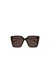 Gucci Gg1967s Linea Emblem 003 Havana Silver Brown Sunglasses In Brown