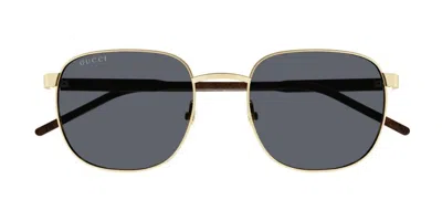 Gucci Eyewear Rectangle Frame Sunglasses In Gold