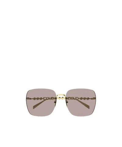 Gucci Eyewear Square Frame Sunglasses In Nude