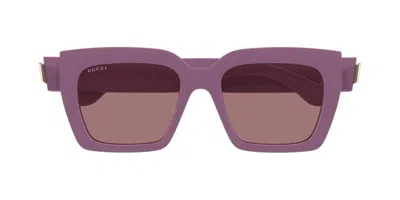 Gucci Eyewear Square Frame Sunglasses In Purple