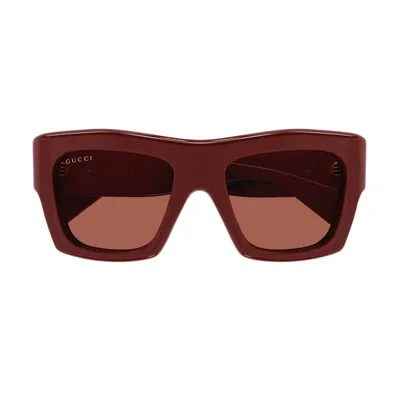 Gucci Eyewear Square Frame Sunglasses In Red